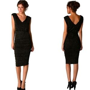 Alice + Olivia Black Midi Dress